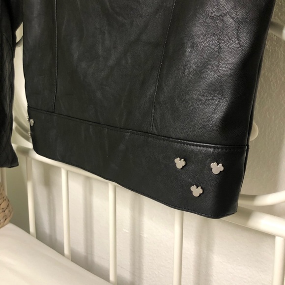 DISNEY Leather Jacket Faux leather w/ Minnie details - Picture 6 of 9